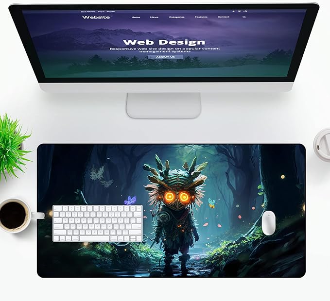 XXL Gaming Mouse Pad - Extra Large Extended Non Slip Mouse Pad - Keyboard and Mouse Desk Pad for Home Office and Study 31.5 x 15.7 in