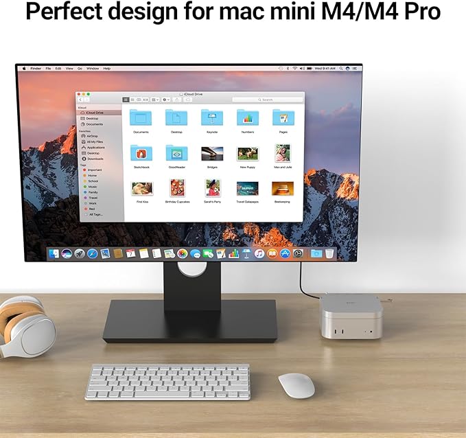 6-in-1 USB-C Dock for Mac mini M4 – 4K@60Hz Mini DP USB C Hub Multiport Adapter with USB C to 4K@60Hz DP 2 USB 3.0 Ports TF/SD Card Slot Docking Station for Mac mini M4/M4 Pro