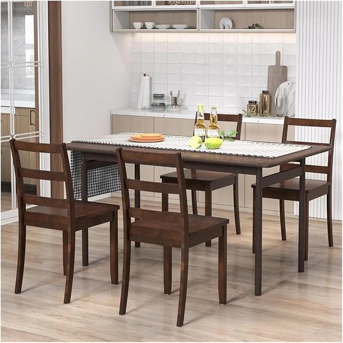 Adjustable Office Computer Chair with Armrest 2pcs High Back Armless KitchenDining Room Chairs with Solid Rubber Wood Legs(Black)