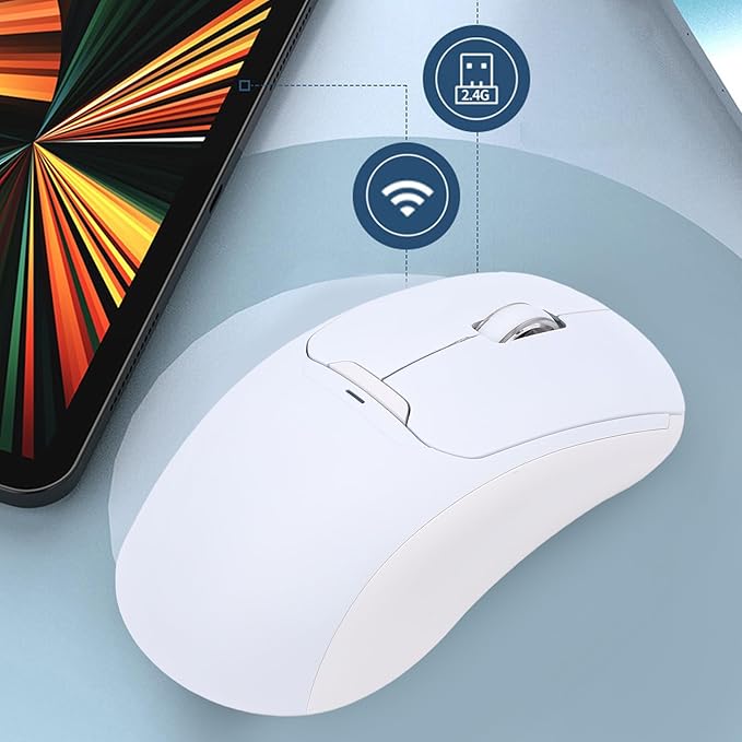 VBESTLIFE Wireless Mouse with Fingerprint Reader 2400 DPI Biometric Fingerprint Scanner Mouse with 2.4G BT5.0 USB Connectivity for PC Laptop