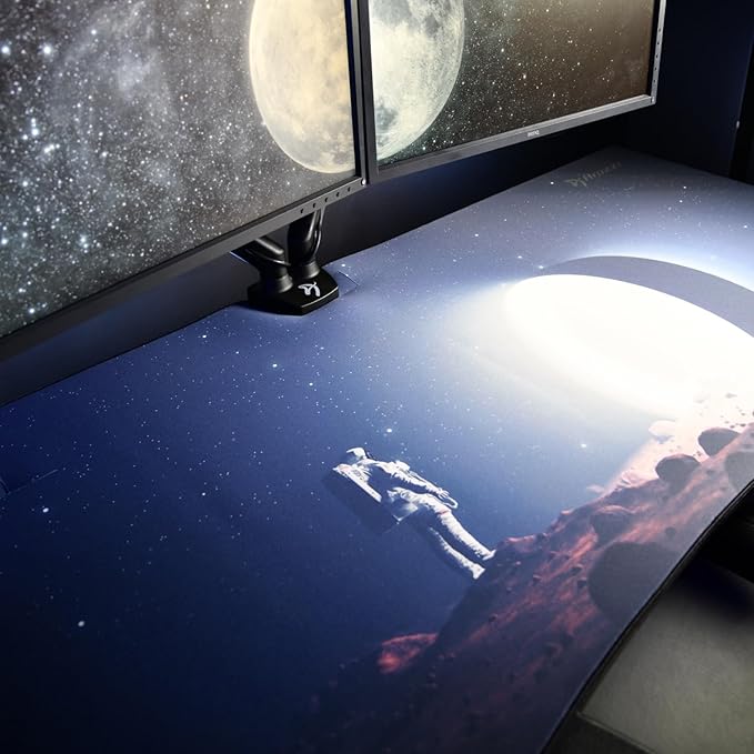 Arozzi Arena Gaming Desk Mat Full Surface Custom Desk Pad Interchangeable Water Resistant &amp Washable Computer Desk Mouse Pad with Stitched Edges (D028)