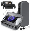 CoBak Hard Carrying Shell Case for PlayStation Portal Remote Player - with 2 Screen Protector 1 Grip Case 4 Thumb Grip Caps Hard Outer Cover for PS5 Portal Gray