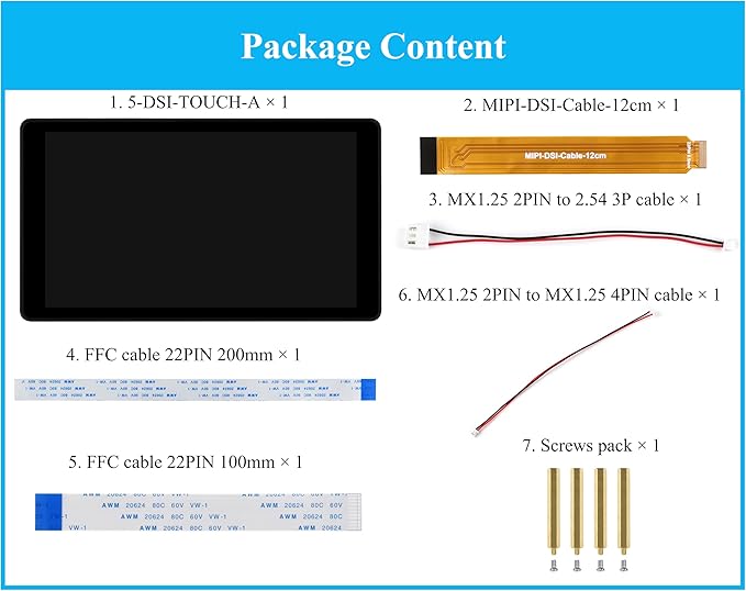 5inch DSI Capacitive Touch Screen Compatible with Raspberry Pi 5/4B/3B+/3A+/CM5/CM4 3+/ ESP32-P4 720 x 1280 IPS Display Optical Bonding Toughened Glass Panel 5-Point Touch Aluminum Alloy Case