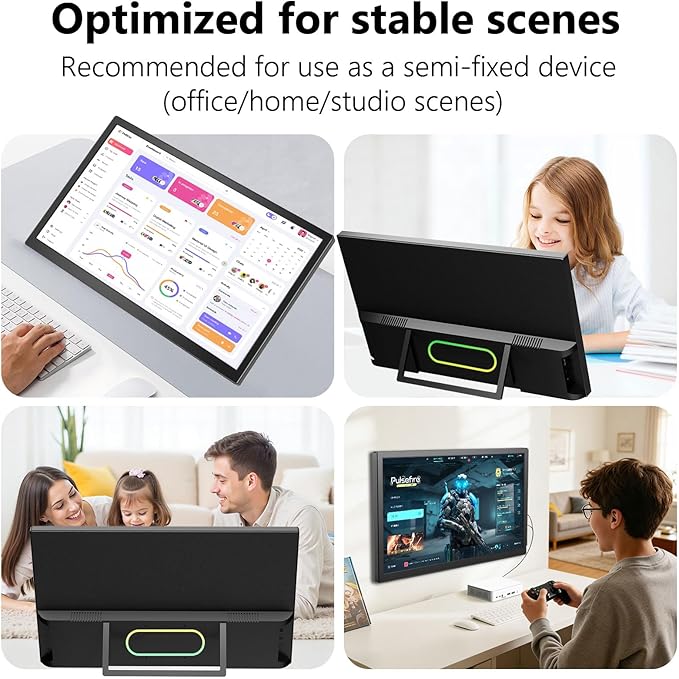 21.5 Inch Large Portable Monitor 1080P FHD 75Hz Gaming Display with HDR Built-in Speakers &amp Stand USB-C HDMI Portable Second Screen for Laptop PC Gaming Rig Business Travel