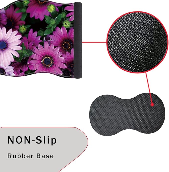 Mouse Pad with Wrist Support + Desk Mat + Coaster 3 in 1 Set XXL Large Gaming Mousepad Ergonomic Mouse Pads for Desk Computer Laptop OfficeAfrican Daisy