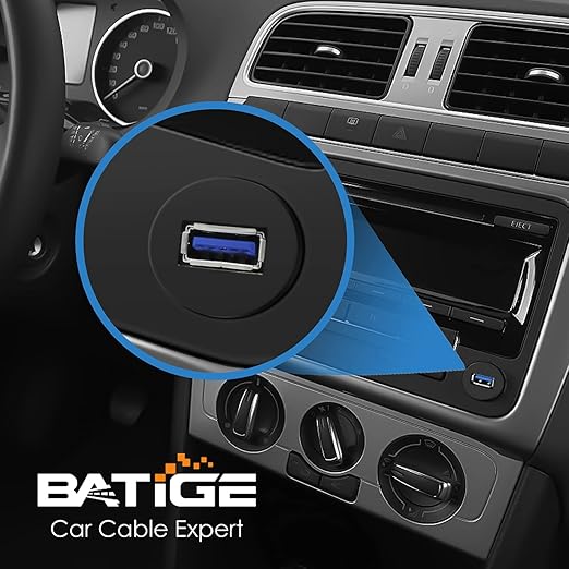 BATIGE Single Port USB 3.0 Male to Female AUX Car Mount Flush Cable Waterproof Extension for Car Truck Boat Motorcycle Dashboard Panel - 3ft 5 Pack