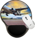MSD Mousepad Wrist Rest Protected Mouse Pads Mat with Wrist Support Passenger Jet Plane Landing on air Port Runways agai
