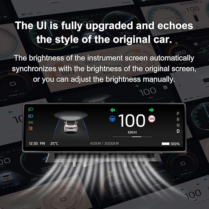 Head Up Display for Tesla Model 3 2017-2023 &amp Model Y 2019-20248.8 Touch Screen Instrument Cluster with CarPlay &amp Android Auto Real-Time Vehicle Info Display
