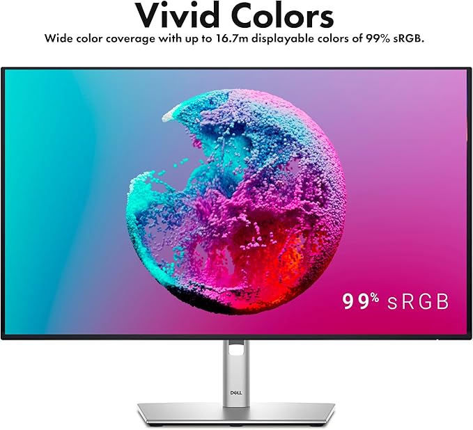 Dell P2725H 27″ Full HD IPS LED 100Hz Monitor (1920×1080)| Comfortview Plus Height-Adjustable Anti-Glare Display + USB-C Cable + Cleaning Kit