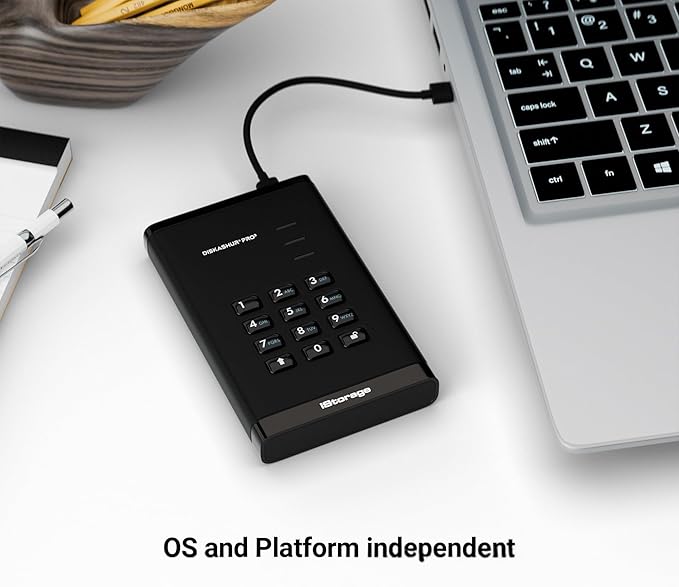 iStorage diskAshur PRO3 HDD 5TB - Secure Portable Hard Drive - FIPS Level 3 Certified - Password Protected - Dust/Water-Resistant - Hardware encryption