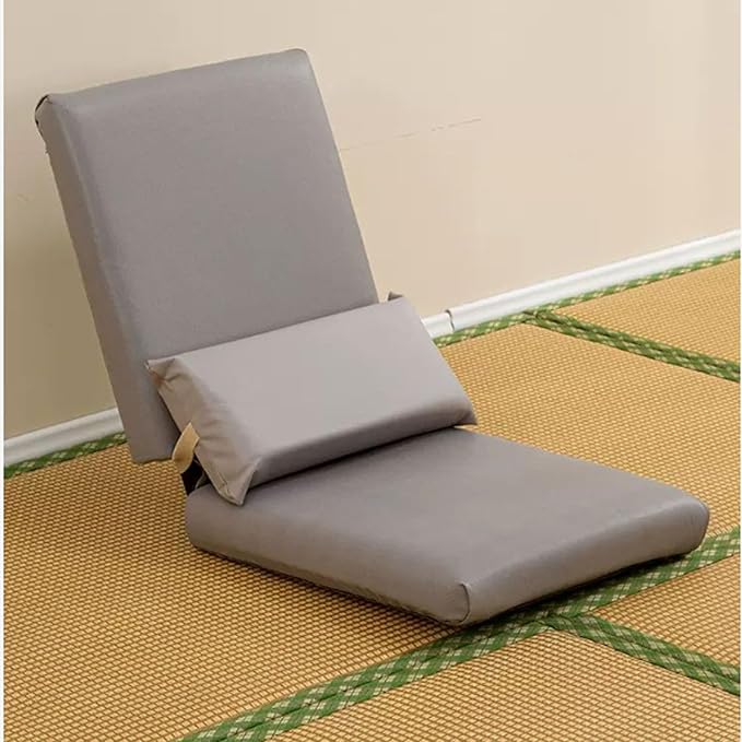 Aimeryup Hotel Legless Chair Wooden Foldable Adjustable Height Fabric Cushion Lazy Living Room Sofa 40X43X43CM(Size:40X43X43CMColor:B)