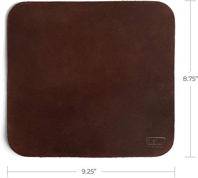Ergonomic Mouse Pad Executive Work Desk &amp Office Essentials Tracking Accuracy Mouse Control Thick Full Grain Leather Handmade Bourbon Brown