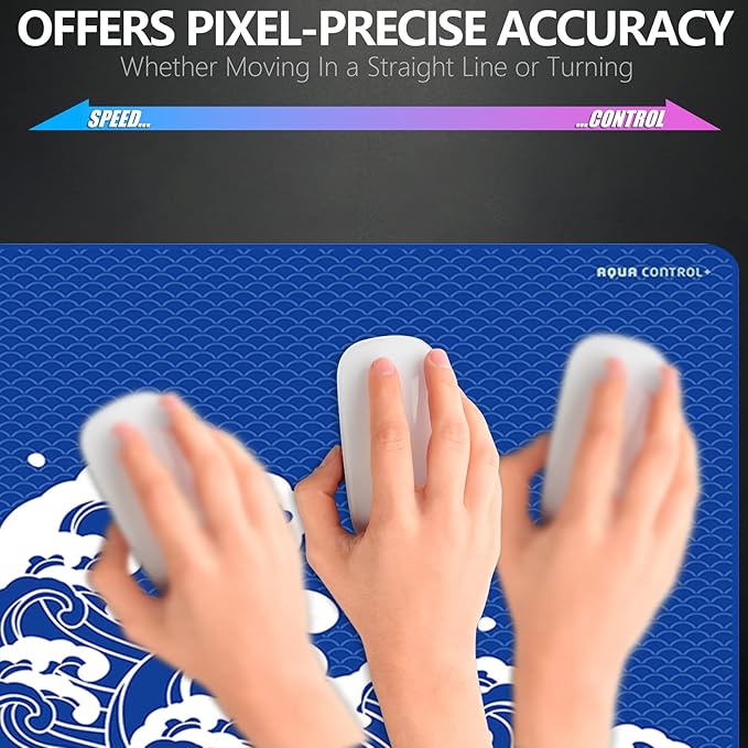 X-Raypad Aqua Control Plus Wave Gaming Mouse Pad Ultra-High Precision Mouse Pad with Perfect Speed and Control Capability Consistent X and Y Glide Designed for Fps Players with Low DPI Requirements