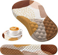 HAOCOO Ergonomic Mouse Pad with Wrist Support and Keyboard Pad Set 3 PCS Computer Carpal Tunnel Mouse Pads for Desk with Coaster Memory Foam Mousepad for Home Office Brown Boho