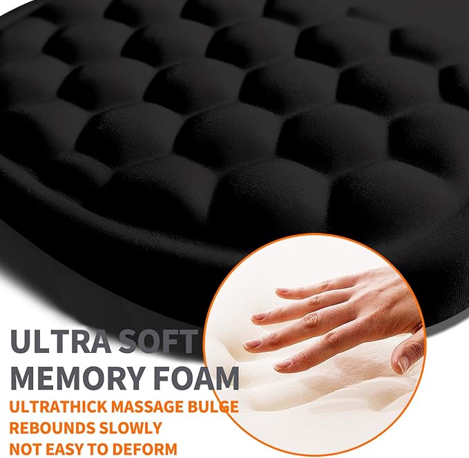 Ergonomic Joint Wrist Support Mouse Pad with Memory Foam Cushion Massage Bump Carpal Tunnel Pain Relief Mousepad Slope Design for Wrist Rest 11.8x7.9 in Eagle Flag