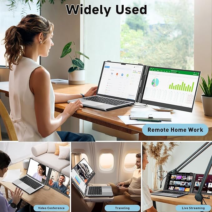 KEFEYA Laptop Screen Extender 14 FHD 1080P Portable Monitor for Laptops 0.19 Ultra-Thin Laptop Monitor Extender for 13-17 with USB-C/HDMI Port Plug n Play for Windows/Mac/Android/Switch/PS5
