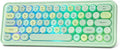 Wired RGB Creamy Typewriter Keyboard. 65 Percent Retro LED Membrance Gaming Keyboard. Small Ergonomic Optical Teclado with ABS Backlit Unreplaceable Round Keycaps. for Laptop and Office PC. (Green)
