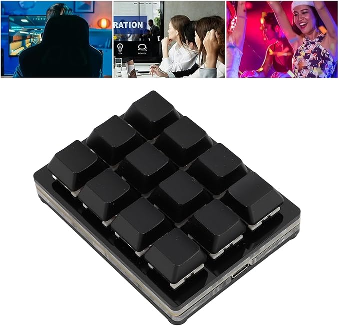 12 Key Mechanical Gaming Keyboard Mini USB Wired RGB Red Switch Programmable Macro Keyboard One Handed Mechanical Keyboard Hot Swappable Keyboard Macro Keypad for Home Office