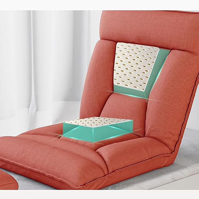 NaKeah Floor Chair 5-Position Adjustable Padded Lazy Recliner with Comfortable Back Support and Skin-Friendly Cover Great for Reading Playing Game MeditatingC