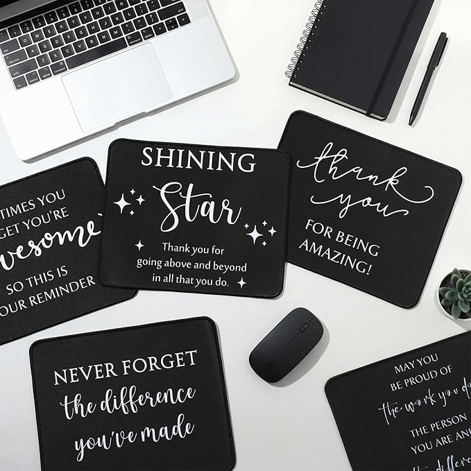 Seajan 20 Pcs Employee Appreciation Gift Bulk Mouse Pad Bulk Inspirational Computer Mouse Pad Gift for Social Worker Volunteer Teacher Nurse 8.27 x 10.24'' (Inspirational Captions)