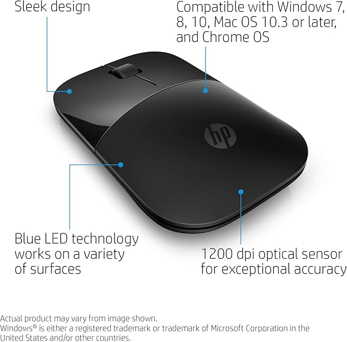 HP Wireless Mouse Z3700 (26V63AA#ABL Black)