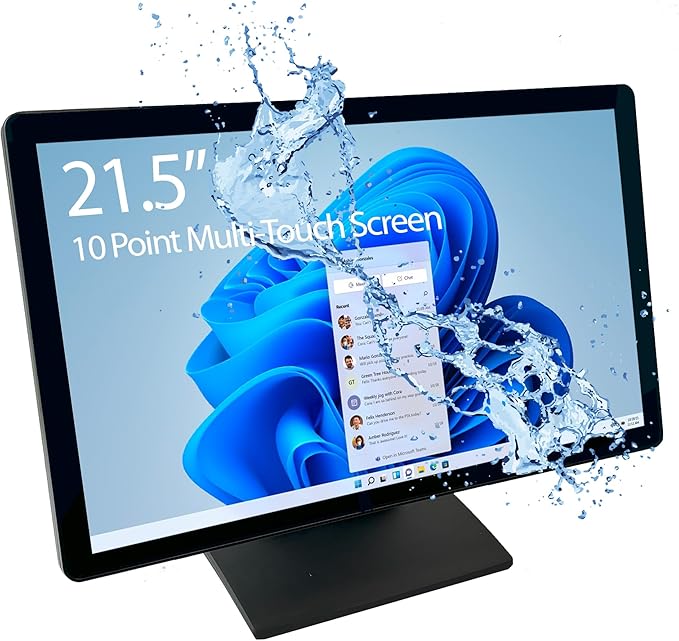 22-inch (21.5” Viewable) Capacitive LED 10 Point Multi-Touch HDMI VGA Monitor with 16:9 Display 1080p True Flat Seamless Design Touchscreen Great for Office POS Retail Restaurant