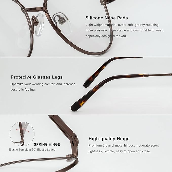 RB. Pilot Retro Cateye Reading Glasses for Women Blue Light Blocking Computer Glasses Spring Hinge Readers