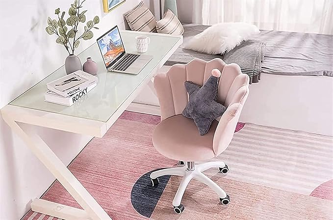 Office Velvet Swivel Chair Office Chair Ergonomic Office Chair Petal Wrap Design Computer Chair Gaming Gaming Chair Chair (Color:Dark Green)