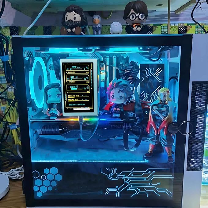 VSDISPLAY 5 Inch LCD Monitor 800x480 for Computer PC Case Temp Display Sensor Panel GPU CPU RAM Data MonitoringSilver