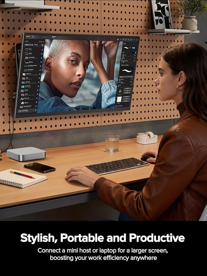 UPERFECT Portable Monitor 27” Dual Mode 4K UHD 144Hz/FHD 288Hz Gaming Monitor 0.1ms FreeSync 600 Nits 125% sRGB USB-C &amp HDMI 2.1 &amp DP 1.4 Large Second Screen for Laptop Computer Game C