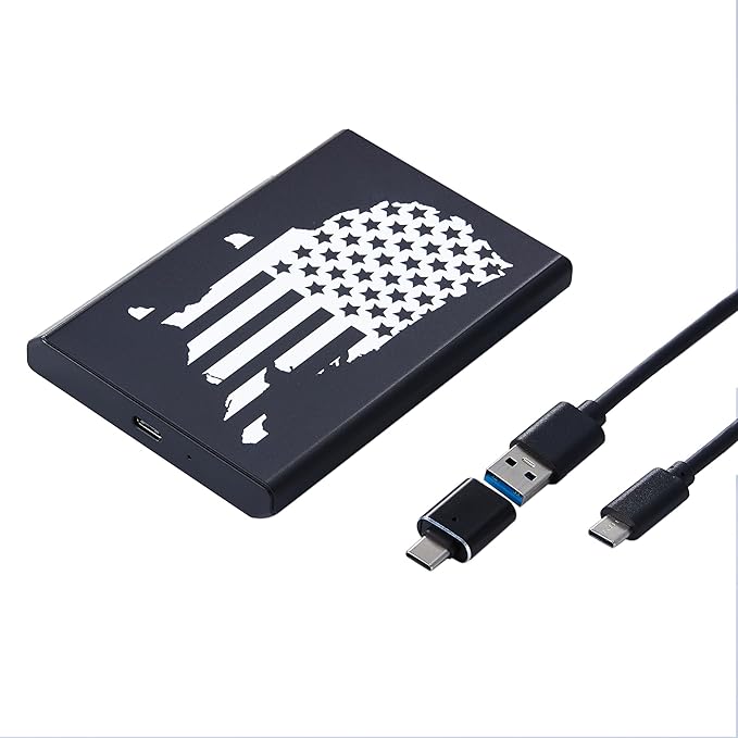 Plicnla Portable External Hard Drive 500GBUSB 3.0 USB-C Storage Expansion for PC Mac Desktop Laptop PS4/5 Xbox One X/S Xbox 360 (National Flag)