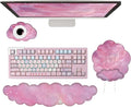 Cloud Keyboard Wrist Rest Galaxy Mouse Pad with Wrist Rest Ergonomic Space Wrist Pad Memory Foam Non-Slip Wrist Support for Computer Laptop Gaming Home Office Relief Typing Pain Pink Stars