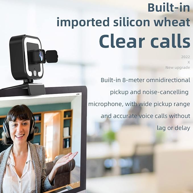 Webcam 1080P Auto for Focus Web USB Desktop Camera Live Teaching Live Classes for PC Computer for W MICR