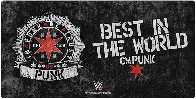 Head Case Designs Officially Licensed WWE We Trust CM Punk 23.62 x 11.81 x 0.12 inches (600 x 300 mm) - L Gaming Office Desk PC Keyboard Mouse Mat Pad
