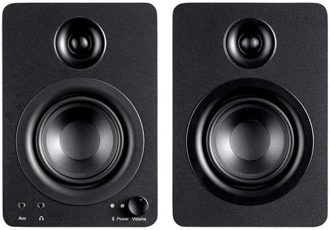 Monoprice 60-Watt Multimedia Desktop Powered Speakers - Class AB Bluetooth 5.0 4 Inch Woofer 0.75 Inch Tweeter For Home Office Gaming or Entertainment Setup