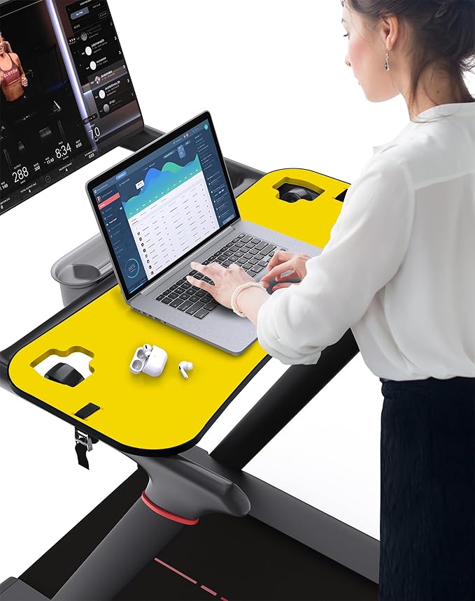 Treadmill Desk Attachment Tread Tray Ergonomic Platform Laptop Holder with Tablet HolderNew Universal Cooling Holes Laptop Stand for Home/Office(Yellow)