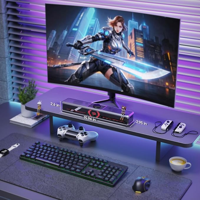 Redragon Computer Speakers PC Speakers Stereo Desktop Sound-bar for Computer Desktop Laptop Monitor PC Pad Cellphone Bluetooth &amp USB Input GS524