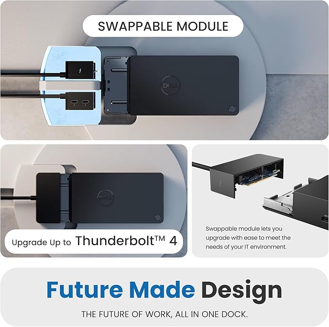 Dell WD22TB4 Thunderbolt 4 Dock 180W - 40Gbps 3-Year Warranty USB-C/USB-A Dell Docking Station with 180W Adapter + Techtray Cables &amp Cloth - Supports Dual/Triple Monitor &amp 4K Displays (New)