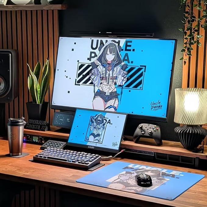 Kado Dual Portable Monitor Setup - 2-Pack 15.6 1080p IPS Triple Monitor Extender for Laptop 1920x1080 HDMI USB-C 180° Kickstand Built-in Speakers Stacked Desktop Setup Office Gaming Daytrading