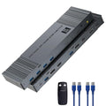 8K@60Hz HDMI+DP KVM Switch with 4-Port USB 3.0 Hub Dual HDMI Monitor KVM Switch for 2 Computers Supports Extended/Copy Mode Keyboard &amp Mouse Sharing Includes USB Cables &amp Remote Controller