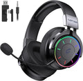 COOLV 2.4GHz Wireless Gaming Headset for PS5 PC PS4 - RGB Light Gaming Headset 60 HR Battery 7.1 Surround Sound Bluetooth 5.4 Gaming Headphones with Mic