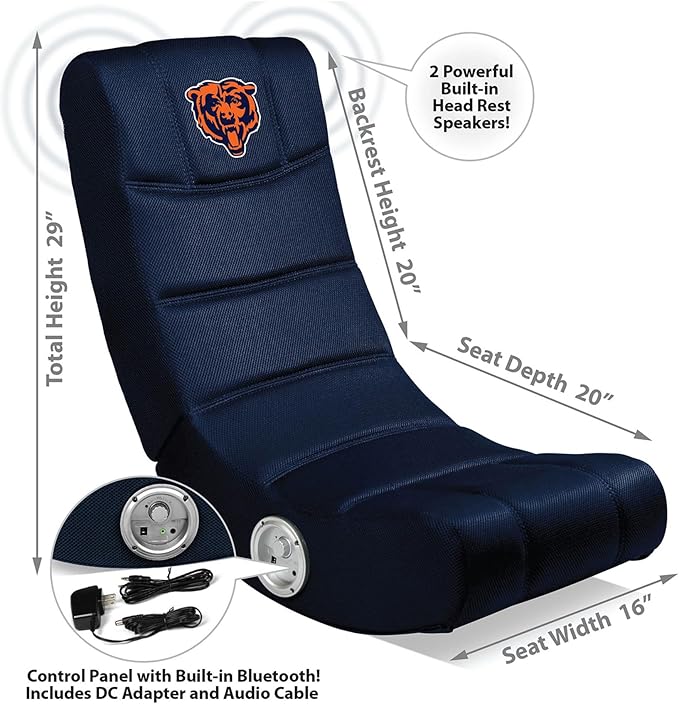 Imperial Blue Chicago Bears Video Chair with Bluetooth