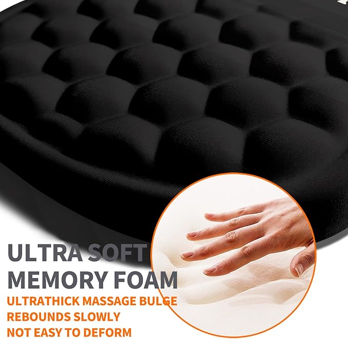Ergonomic Joint Wrist Support Mouse Pad with Memory Foam Cushion Massage Bump Carpal Tunnel Pain Relief Mousepad Slope Design for Wrist Rest 11.8x7.9 in Funny Skeleton