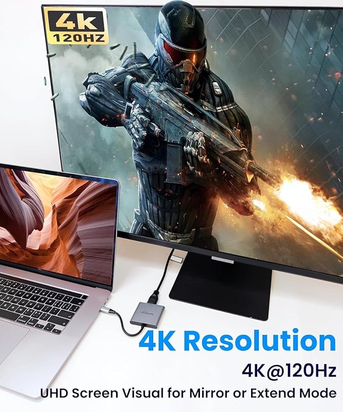 Switch 2 Dock Compatible for Nintendo Switch 2 V21 Docking Station with HDMI 2.1 100w PD PortUSB-A Converter Portable Steam Deck Compatible with NS1/2MacMacBookLaptops (Grey)