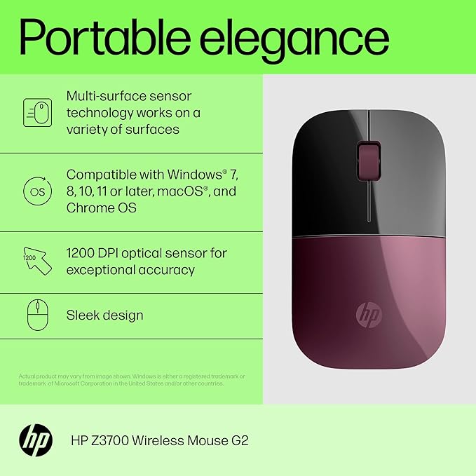 HP Z3700 G2 Wireless Mouse (Berry Mauve)