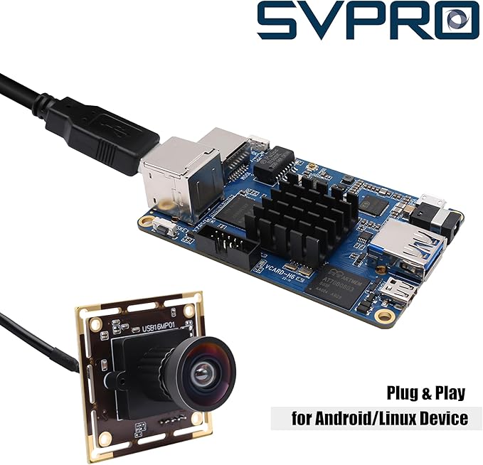 SVPRO 16MP Wide Angle USB Camera for ComputerUSB Camera Module 1/2.8 CMOS IMX298 UVC 3D Printer Camera Video WebcamUSB Industrial Camera Module with 3.3ft/1m Cable