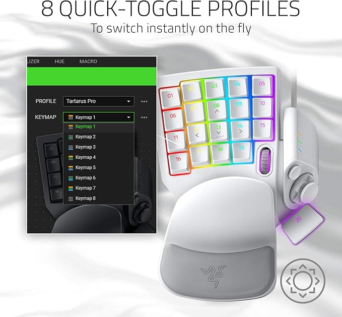 Razer Tartarus Pro Gaming Keypad: Analog-Optical Key Switches USB Mini Wired Gaming Keyboard Macro Pad for PC Gaming Compatible with Windows or Mac Computer (Renewed)