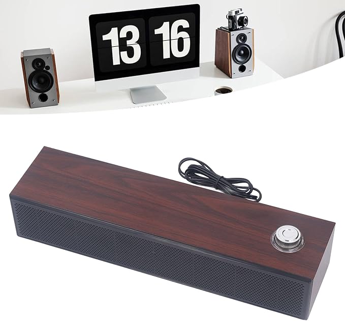 Vikye Computer Speakers HiFi Stereo Sound Desktop Speakers with USB Cable with Jack and 3.5mm AUX Headphone Jack Auxiliary Input for PC