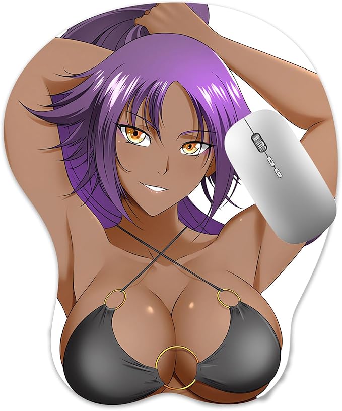 3D Mouse Pad Oppai Mousepad with Soft Gel Wrist Rest Anime Manga Gaming Boob pad Anti-Slip Mouse Mat (Yoruich)