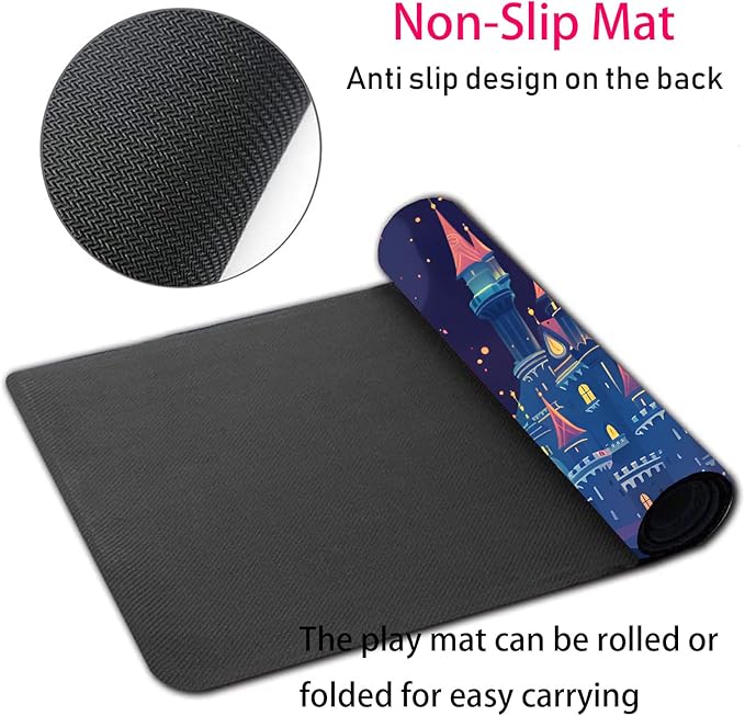 Large Gaming Mouse Pad + Mouse Wrist Rest Pad + Coaster Combination 31.5 x 11.8 Durable Non-Slip Extension Table Mat Suitable for Office and Home Astral Cloud Castle